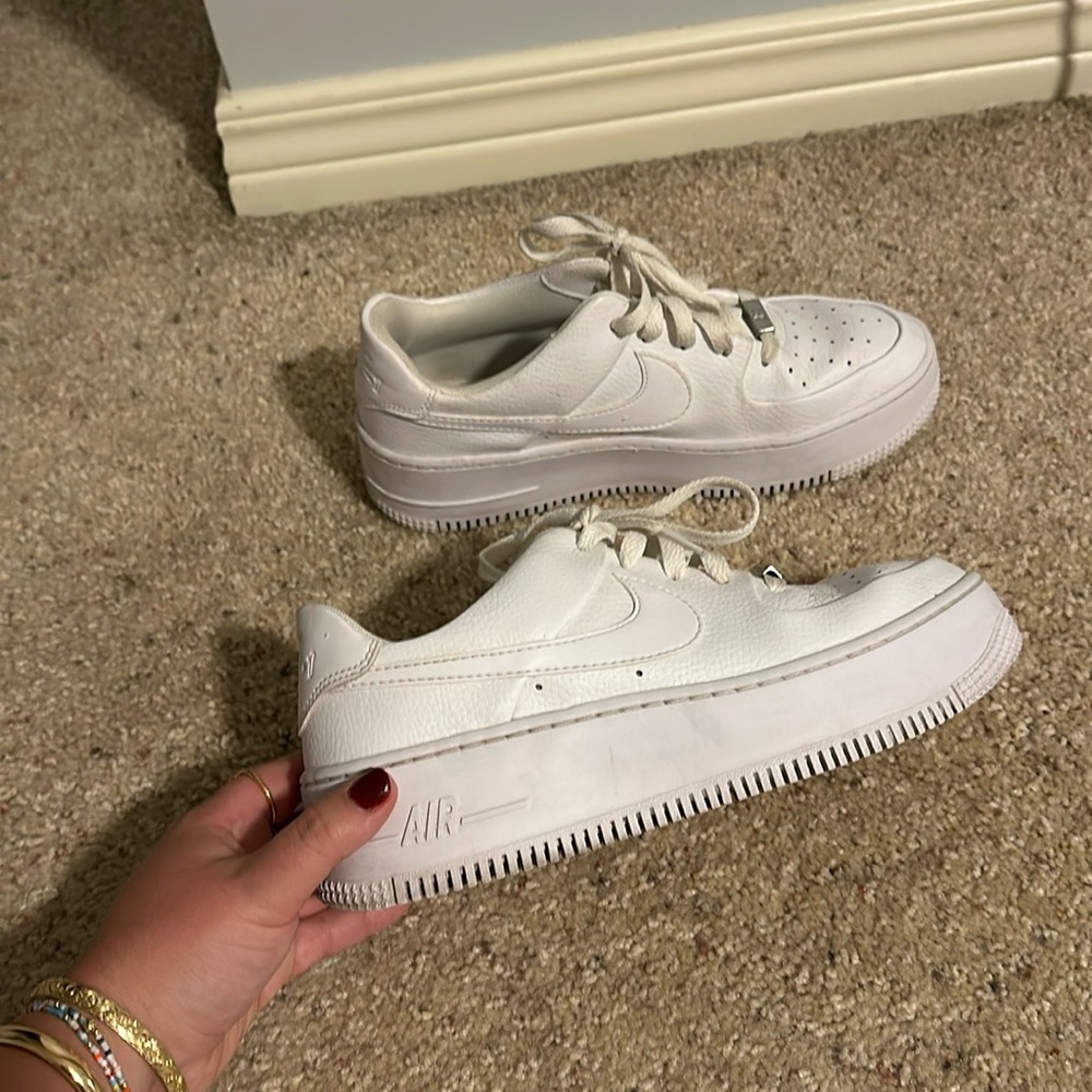 Platform white Air Force ones